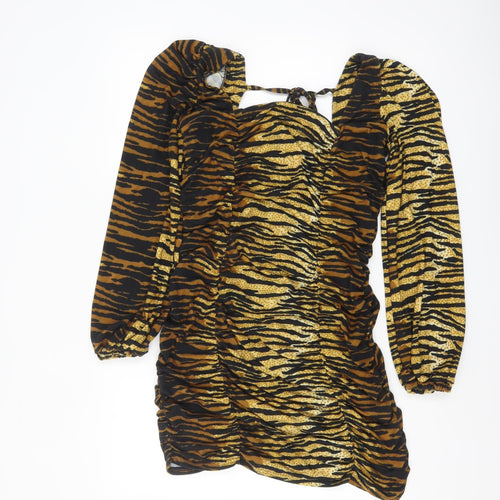 Collusion Women’s Multicoloured Animal Print Bodycon Dress Size 14