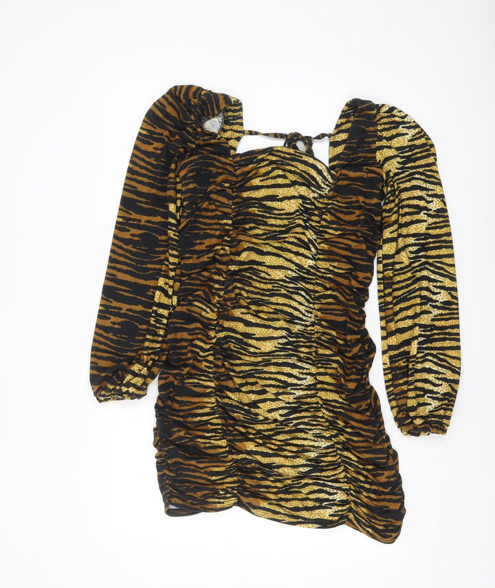 Collusion Women’s Multicoloured Animal Print Bodycon Dress Size 14
