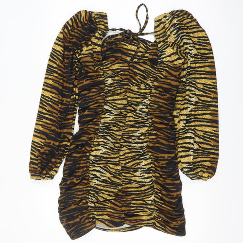 Collusion Women’s Multicoloured Animal Print Bodycon Dress Size 14