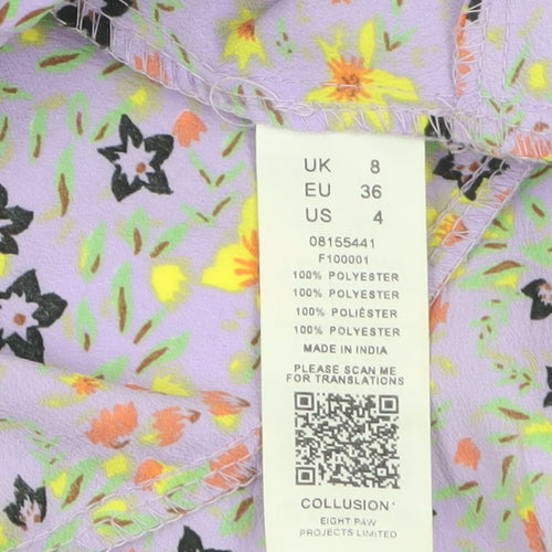 Collusion Women’s Purple Floral Slip Dress Size 8