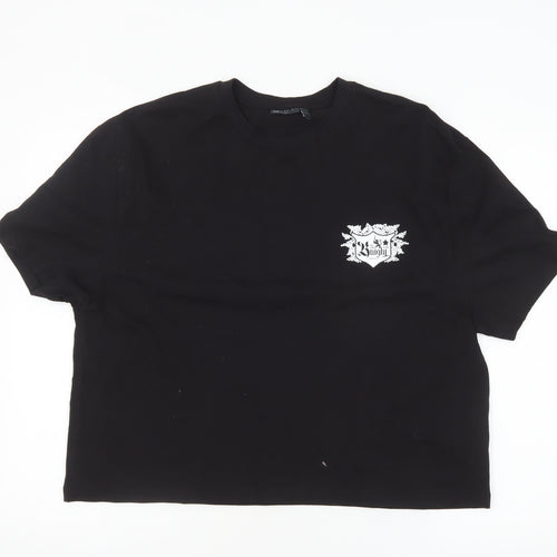 ASOS DESIGN Men's Black Gothic Logo Regular Fit Cotton T-Shirt L