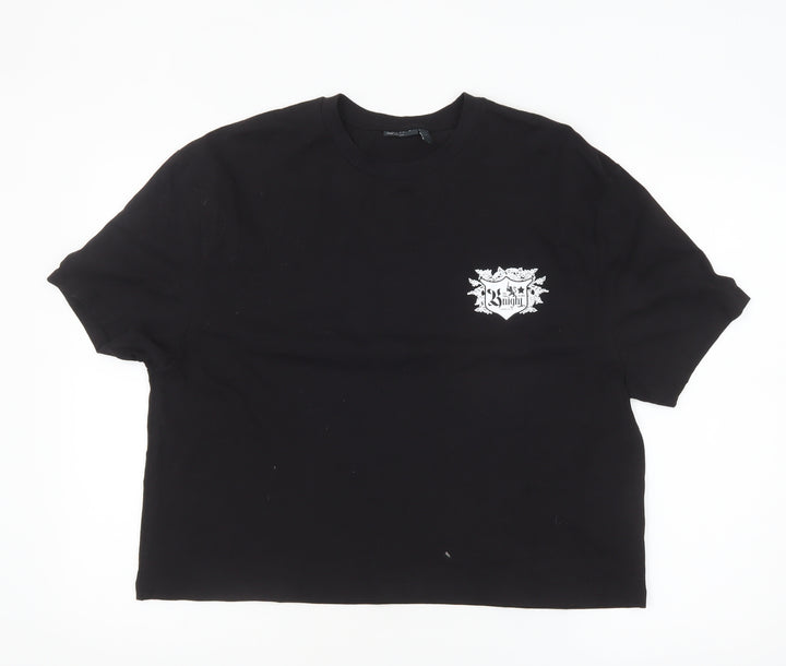 ASOS DESIGN Men's Black Gothic Logo Regular Fit Cotton T-Shirt L