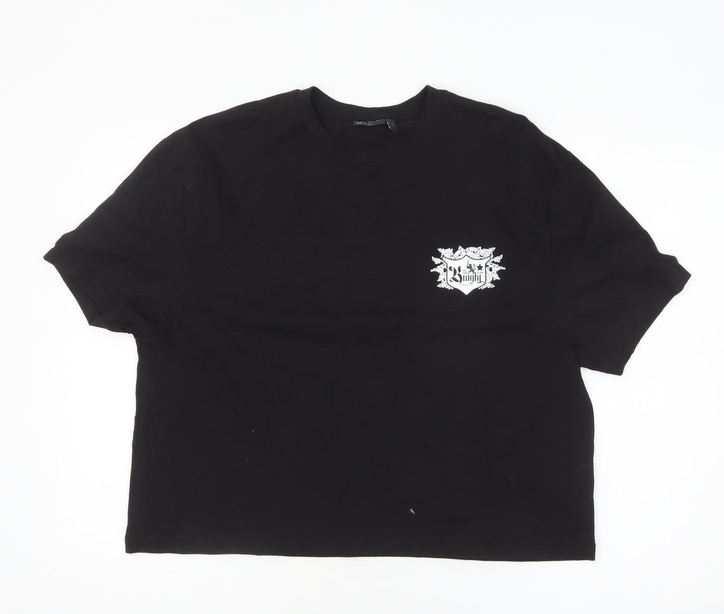 ASOS DESIGN Men's Black Gothic Logo Regular Fit Cotton T-Shirt L