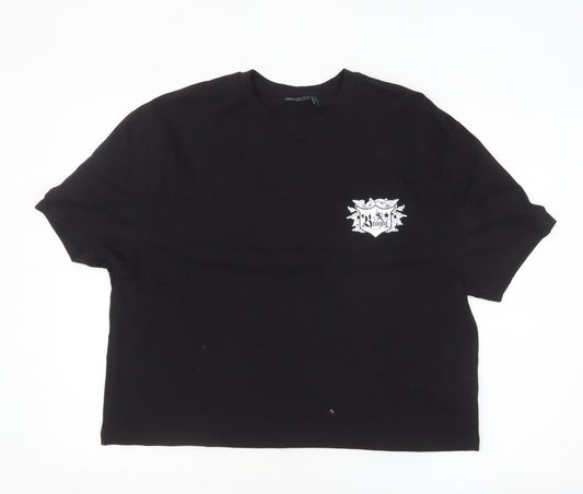 ASOS DESIGN Men's Black Gothic Logo Regular Fit Cotton T-Shirt L