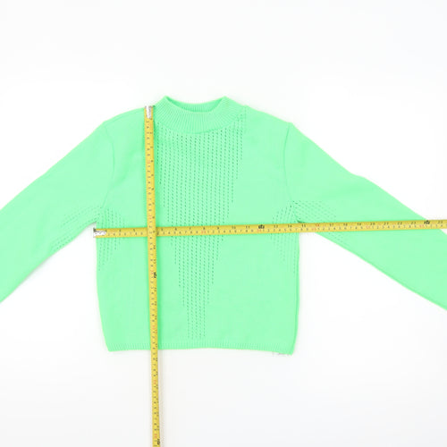 Collusion Womens Green Mock Neck Knit Jumper Size 10