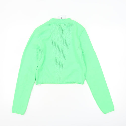 Collusion Womens Green Mock Neck Knit Jumper Size 10