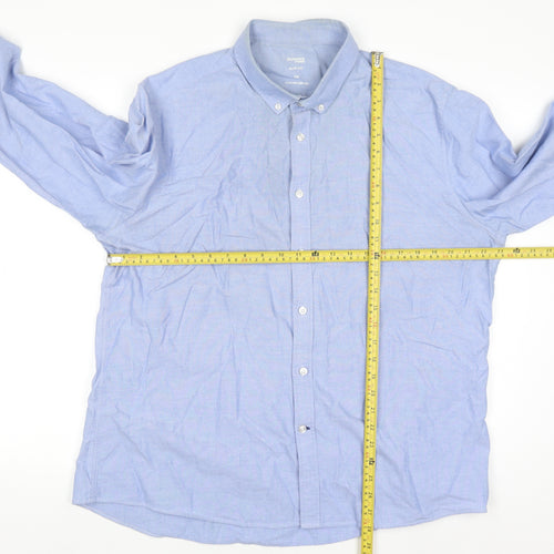 Dunnes Stores Men’s Blue Slim Fit Oxford Long Sleeve Shirt 2XL