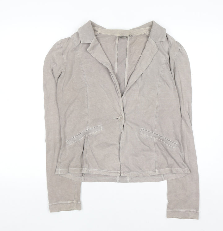 Sandwich Women Beige Cotton Blazer Jacket XL Lightweight Casual