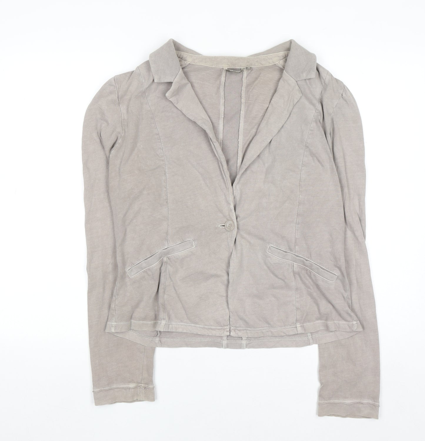 Sandwich Women Beige Cotton Blazer Jacket XL Lightweight Casual