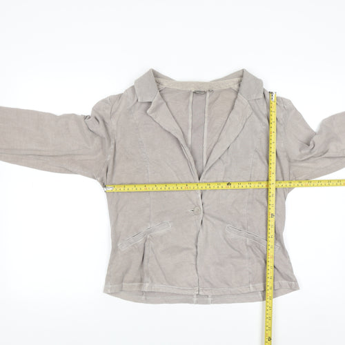 Sandwich Women Beige Cotton Blazer Jacket XL Lightweight Casual