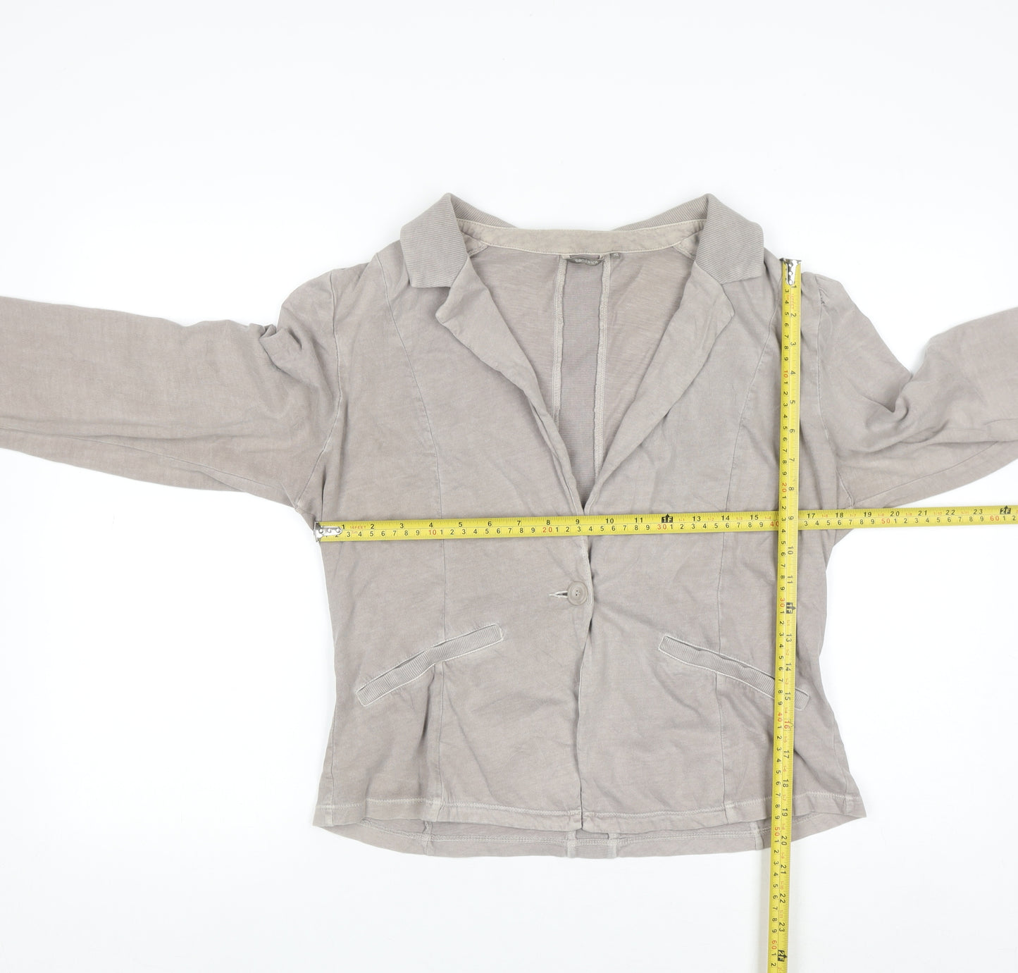 Sandwich Women Beige Cotton Blazer Jacket XL Lightweight Casual
