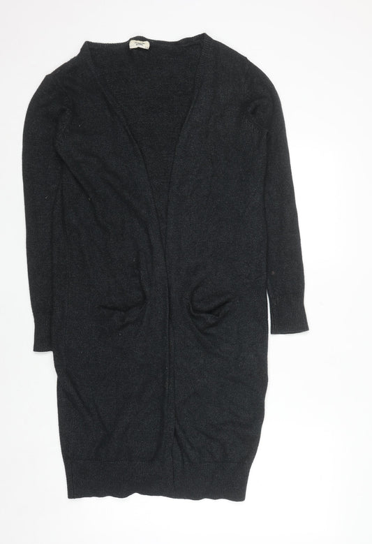 Jacqueline de Yong Women's Black M Long Sleeve Open Knit Cardigan
