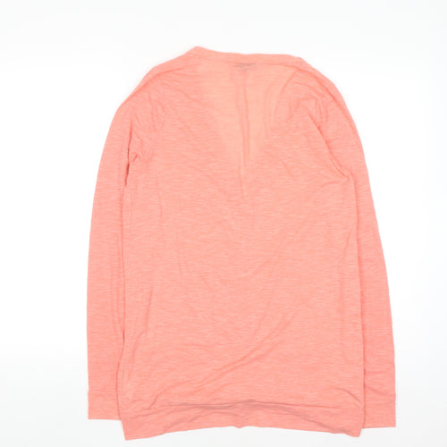 Topshop Women's Pink Cotton V-Neck Long Sleeve Cardigan Size 14