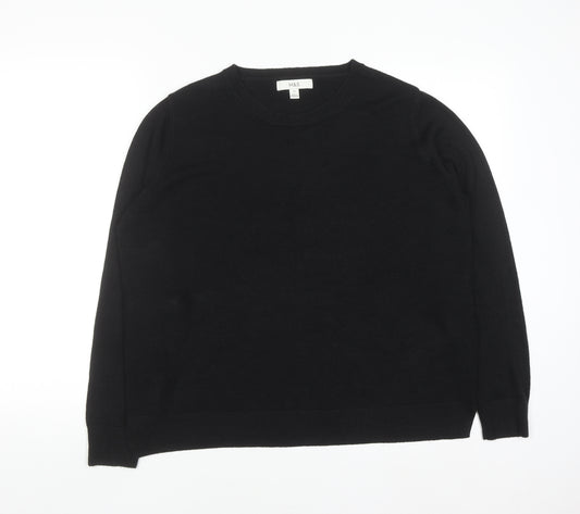 Marks and Spencer Women Black Size 16 Crew Neck Knit Jumper