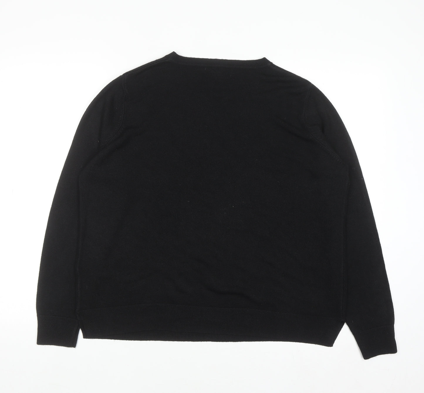 Marks and Spencer Women Black Size 16 Crew Neck Knit Jumper
