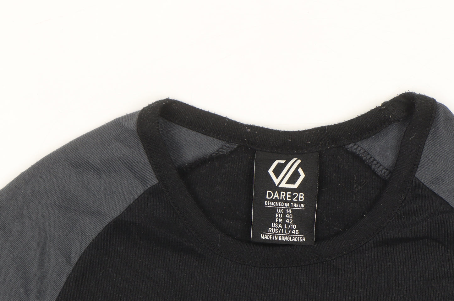 Dare 2B Women's Black Long Sleeve Crew Neck Polyester Top Size 14