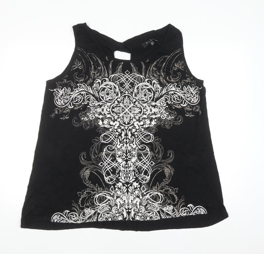 B.L.E.U. Women's Black 2XL Sleeveless Rayon Tank Top
