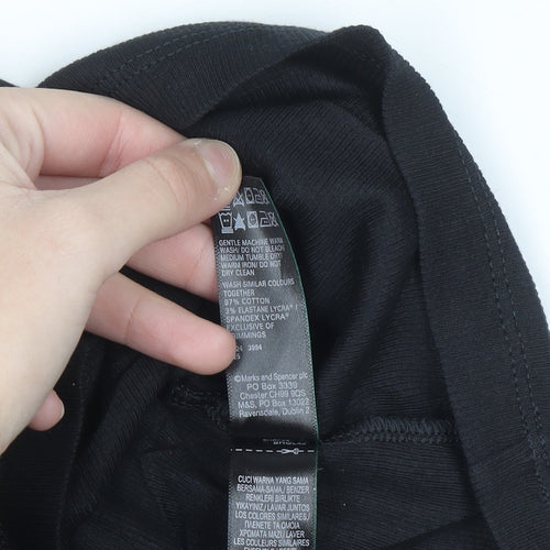 Marks and Spencer Womens Black Cotton Stretch Tank Top Size 4
