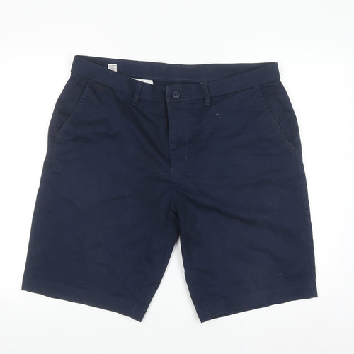 Dunnes Stores Men Blue Chino Shorts 38in Regular Fit Cotton Blend