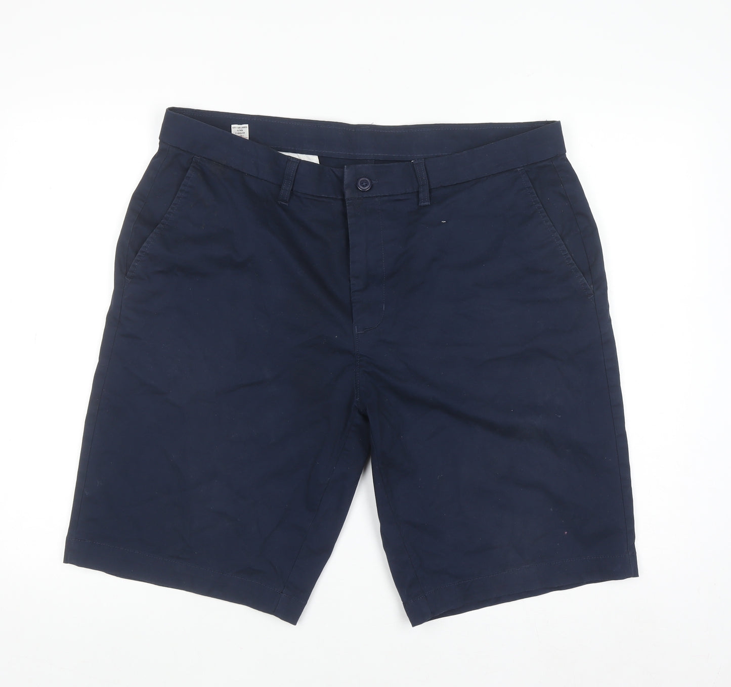 Dunnes Stores Men Blue Chino Shorts 38in Regular Fit Cotton Blend