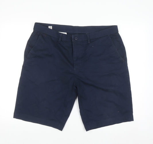 Dunnes Stores Men Blue Chino Shorts 38in Regular Fit Cotton Blend