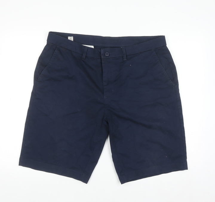 Dunnes Stores Men Blue Chino Shorts 38in Regular Fit Cotton Blend