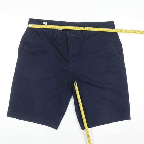 Dunnes Stores Men Blue Chino Shorts 38in Regular Fit Cotton Blend