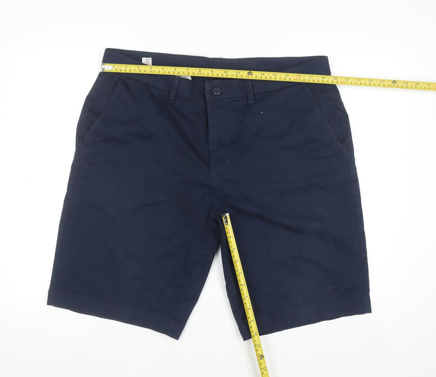Dunnes Stores Men Blue Chino Shorts 38in Regular Fit Cotton Blend