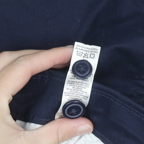 Dunnes Stores Men Blue Chino Shorts 38in Regular Fit Cotton Blend