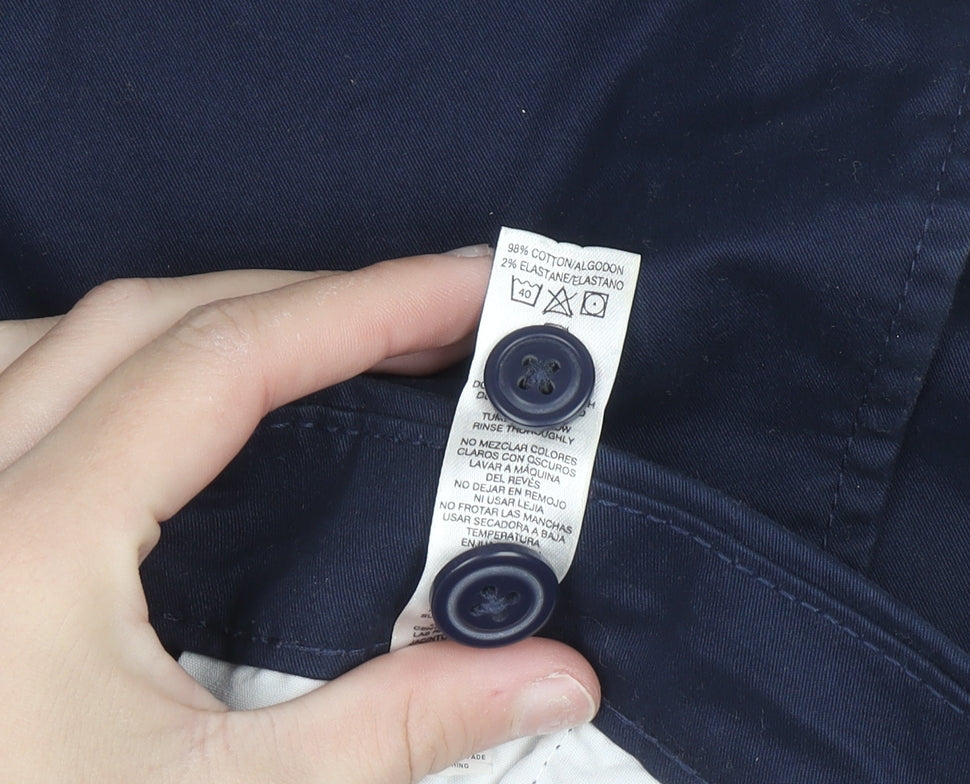 Dunnes Stores Men Blue Chino Shorts 38in Regular Fit Cotton Blend