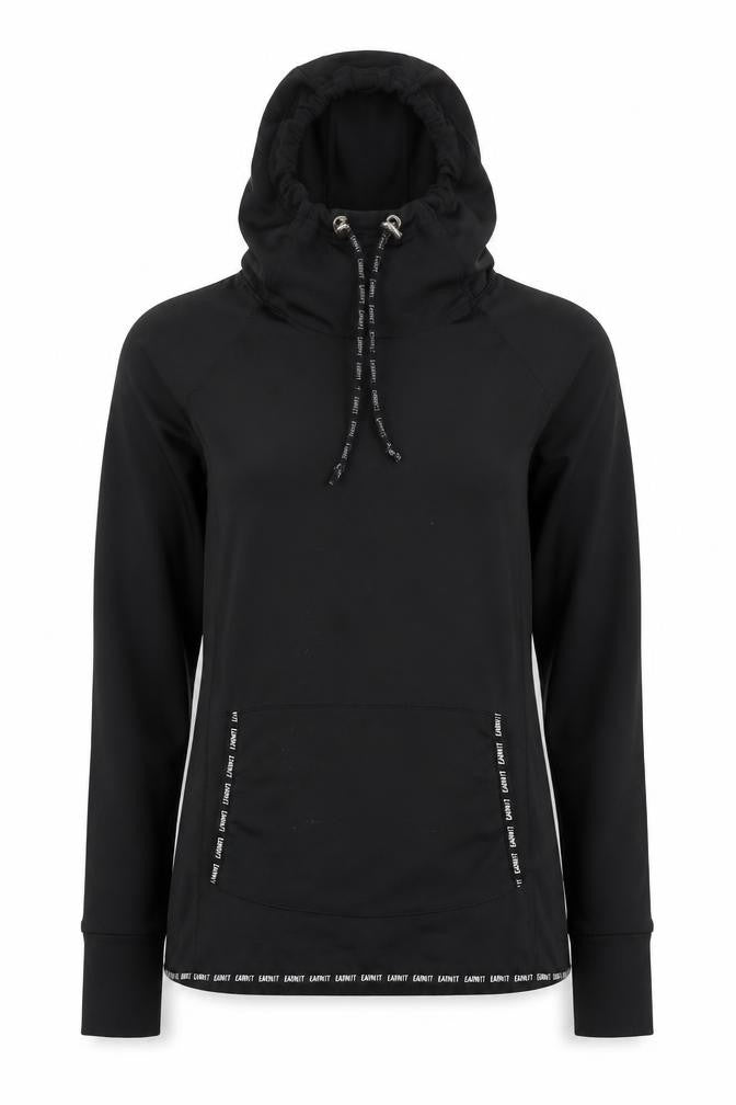 Front view of Atmosphere Women Black, size 8, Pullover Hoodie with Pocket