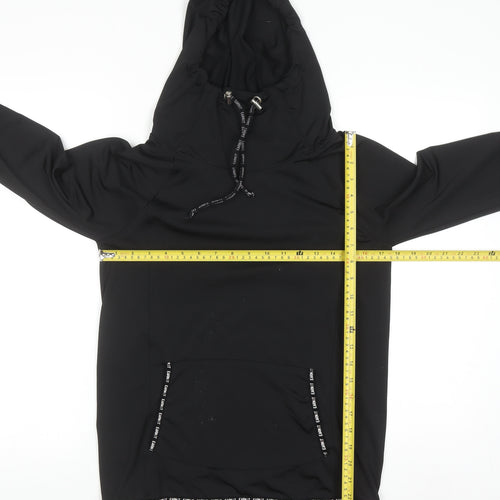 Atmosphere Women Black Size 8 Pullover Hoodie with Pocket