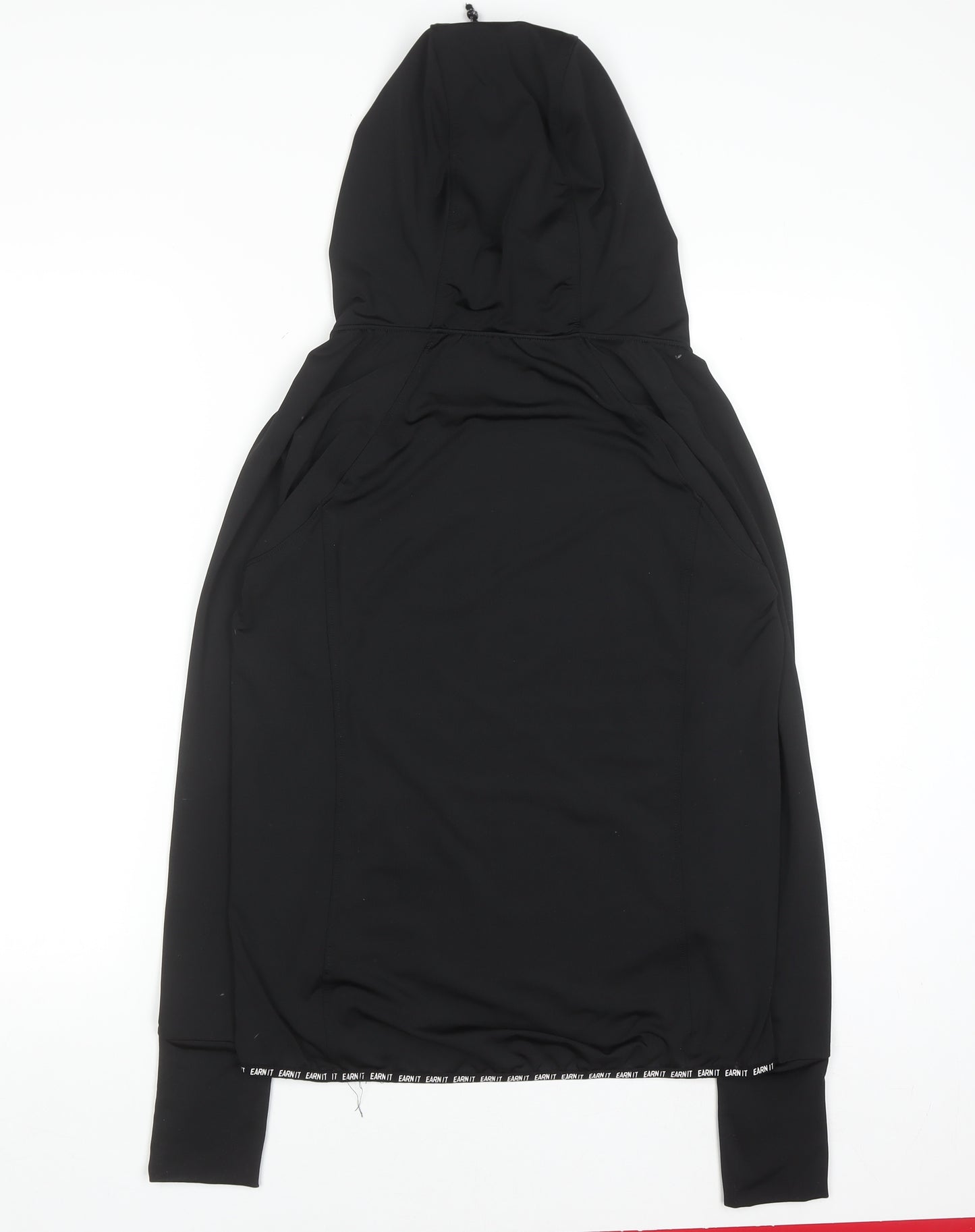 Atmosphere Women Black Size 8 Pullover Hoodie with Pocket