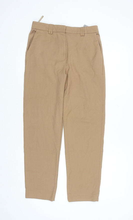 Marks and Spencer Women Beige Chino Trousers Size 8 Regular
