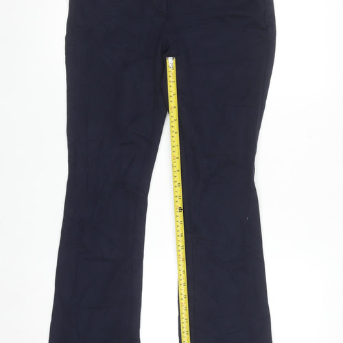 Boden Women's Blue Stretch Straight Leg Work Trousers Size 10