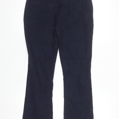 Boden Women's Blue Stretch Straight Leg Work Trousers Size 10