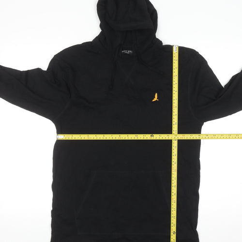 Brave Soul Men's Black Pullover Hoodie M Embroidered Logo Cotton
