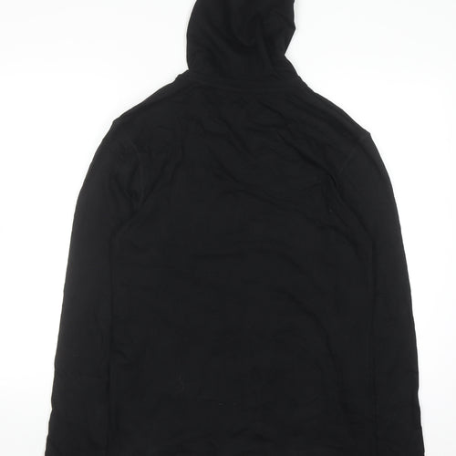 Brave Soul Men's Black Pullover Hoodie M Embroidered Logo Cotton