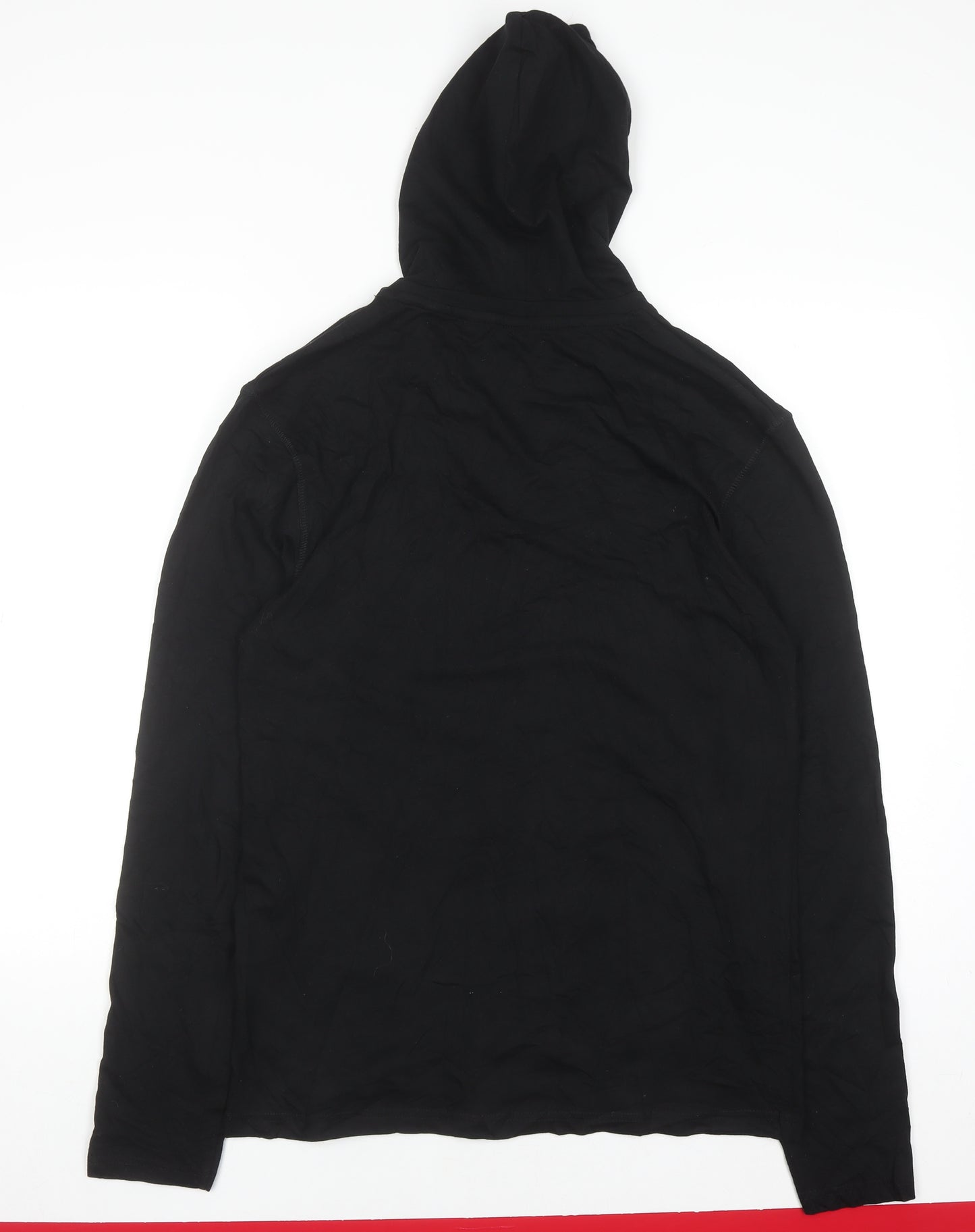 Brave Soul Men's Black Pullover Hoodie M Embroidered Logo Cotton