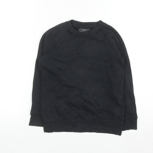 Next Boys Black Cotton Blend Pullover Sweatshirt 7 Years