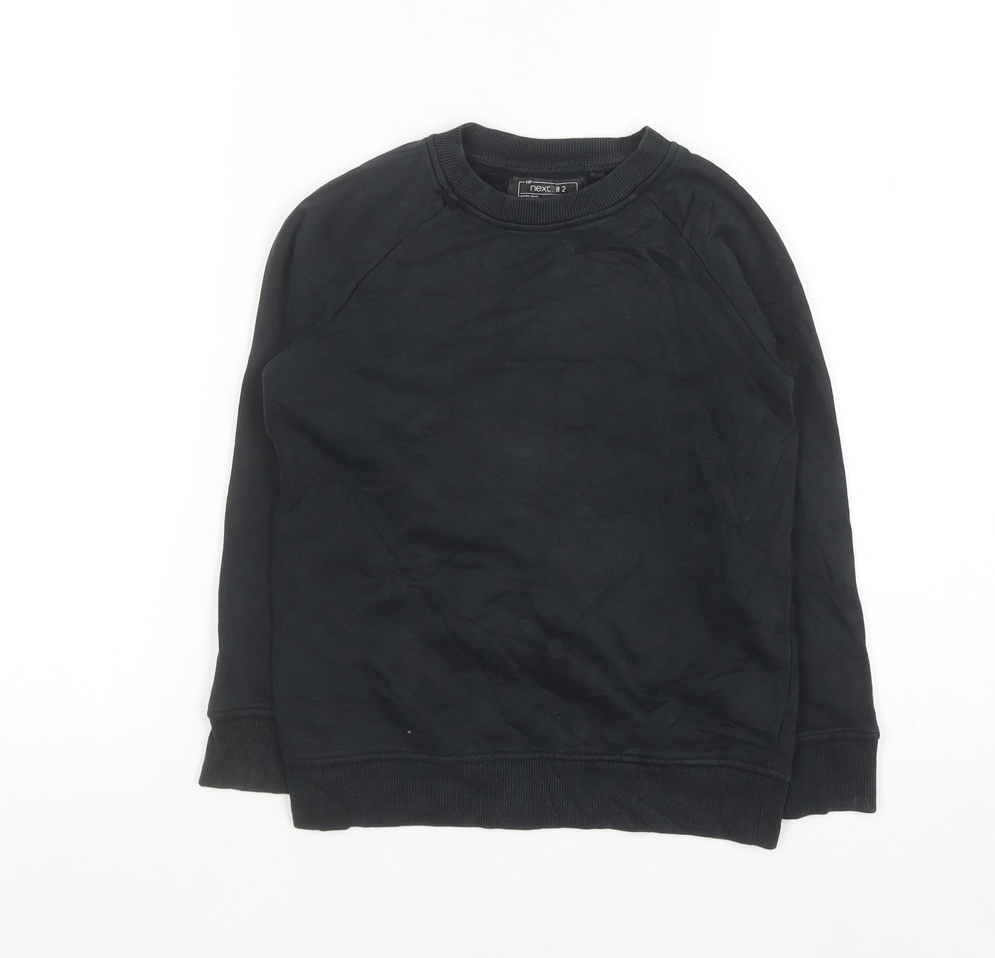 Next Boys Black Cotton Blend Pullover Sweatshirt 7 Years