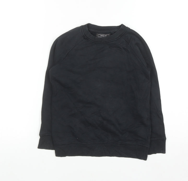 Next Boys Black Cotton Blend Pullover Sweatshirt 7 Years