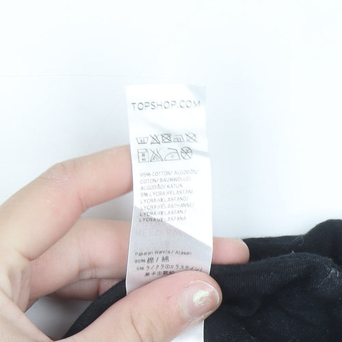 Topshop Petite Womens Black Strapless Cotton Camisole Top UK 4