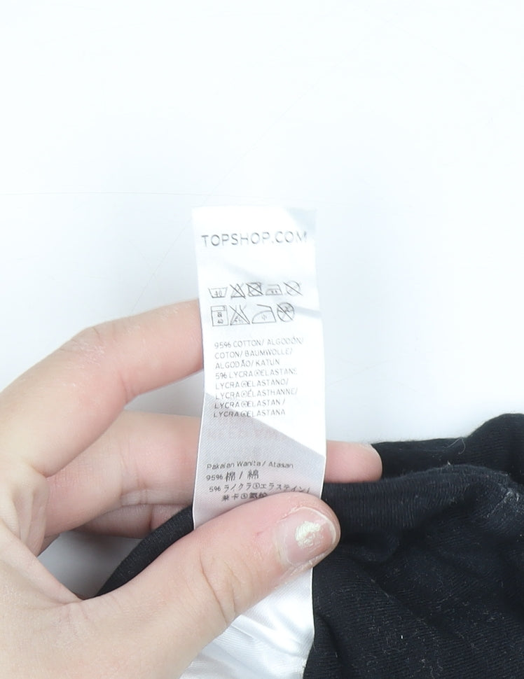 Topshop Petite Womens Black Strapless Cotton Camisole Top UK 4