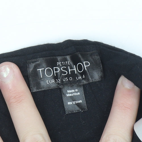 Topshop Petite Womens Black Strapless Cotton Camisole Top UK 4