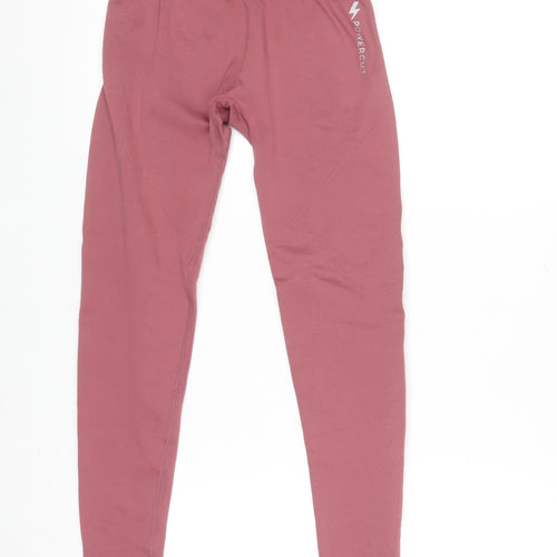 Powercut Womens Pink Seamless High Waist Gym Leggings Size S