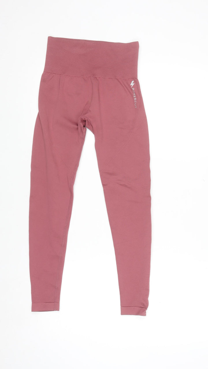 Powercut Womens Pink Seamless High Waist Gym Leggings Size S