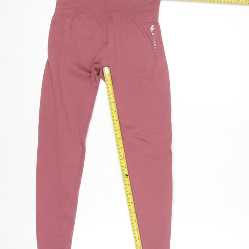 Powercut Womens Pink Seamless High Waist Gym Leggings Size S