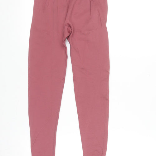 Powercut Womens Pink Seamless High Waist Gym Leggings Size S