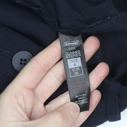 Dunnes Women’s Navy Slim Fit Work Trousers Size 8 Stretch